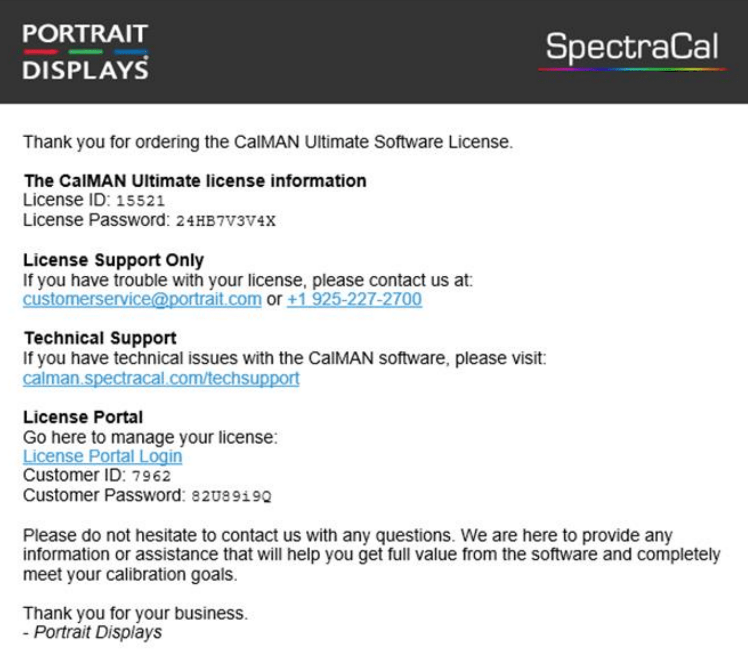 calman ultimate software license information license support only technical support license portal