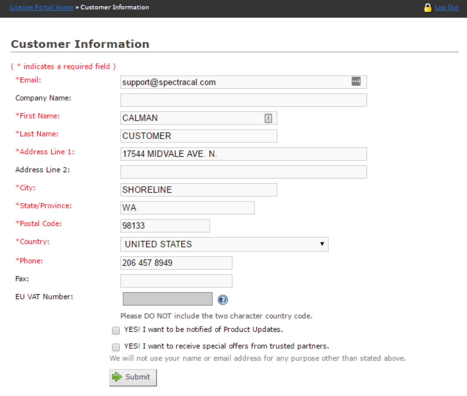 verify and edit contact information customer information